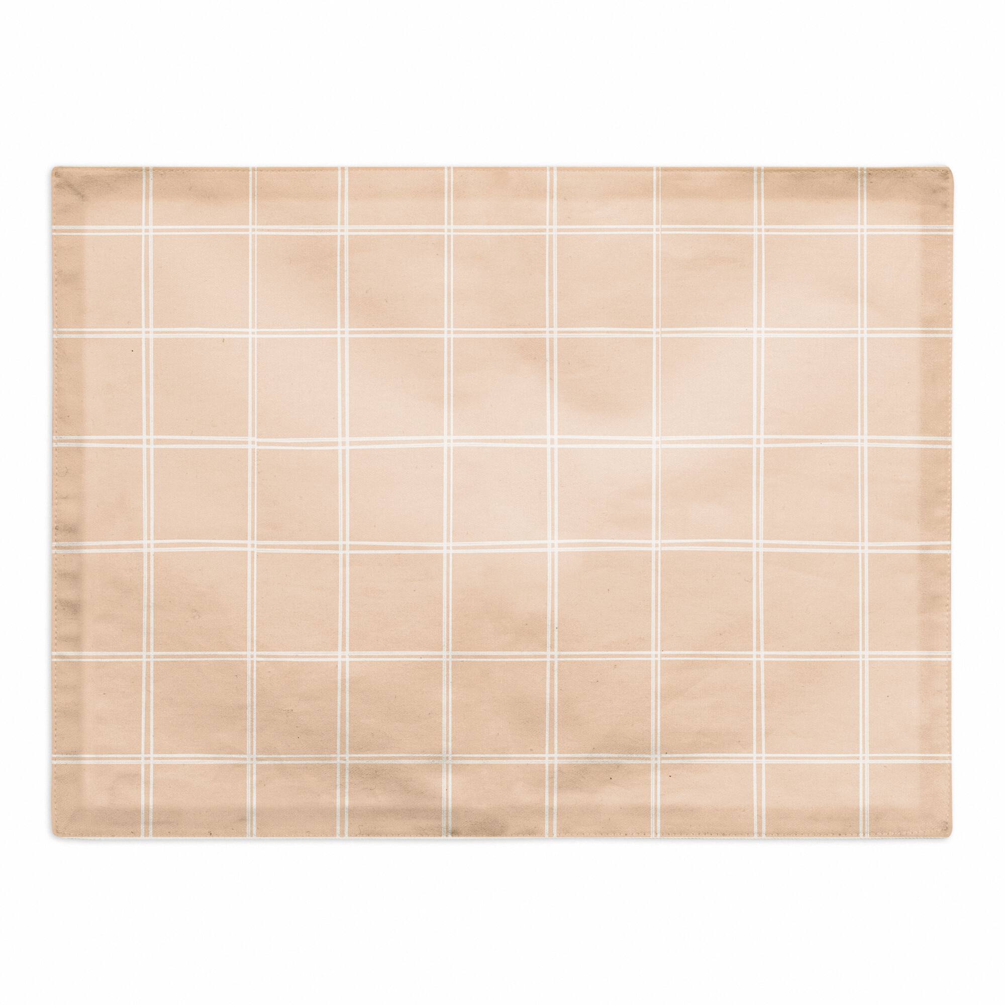 Peach Grid 18" x 14" Cotton Twill Placemat